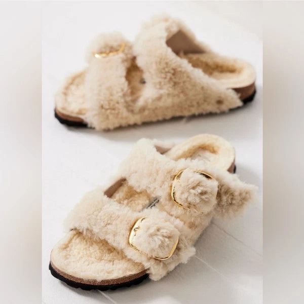 Birkenstock Arizona Big Buckle Teddy Sandals Size 10.5 EU 41