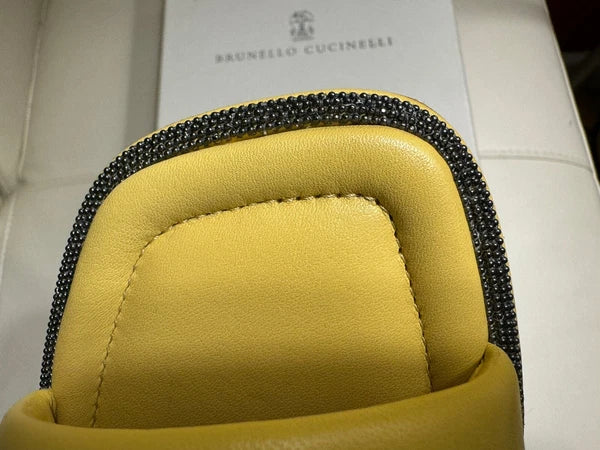 NEW BRUNELLO CUCINELLI Monili Trim Slide Sandal  Sz 7.5 US 37.5 EU $695