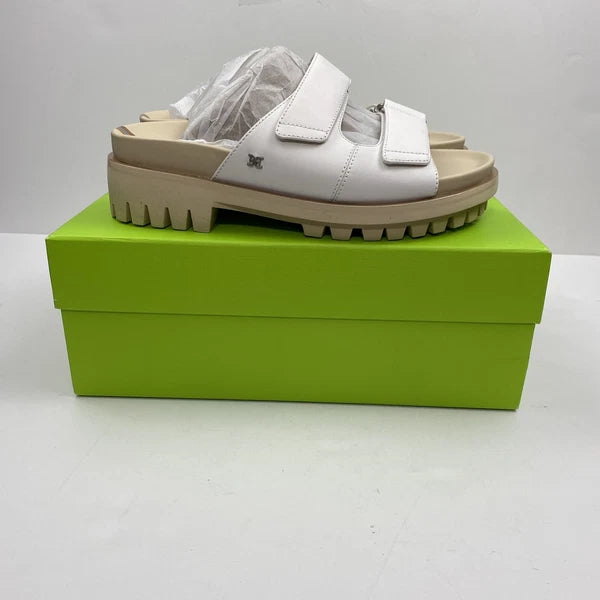 NIB Sam Edelman Women’s Eliana Sandals White Leather Lug Sole Slides 9 M