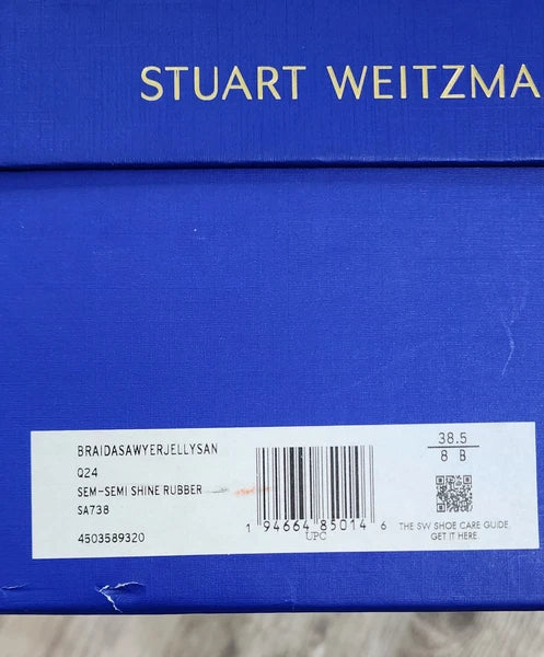 Stuart Weitzman Braida Sawyer Jelly Flat Slide Braided Sandals Size 8