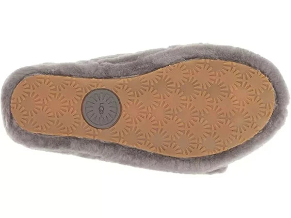 NEW UGG FLUFF YEAH SLIDE SHEEPSKIN SLIPPERS SANDALS SLIDES GREY SIZE 3
