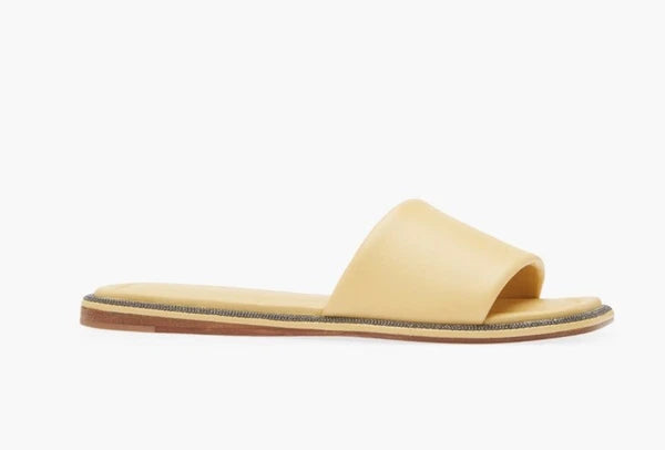 NEW BRUNELLO CUCINELLI Monili Trim Slide Sandal  Sz 7.5 US 37.5 EU $695
