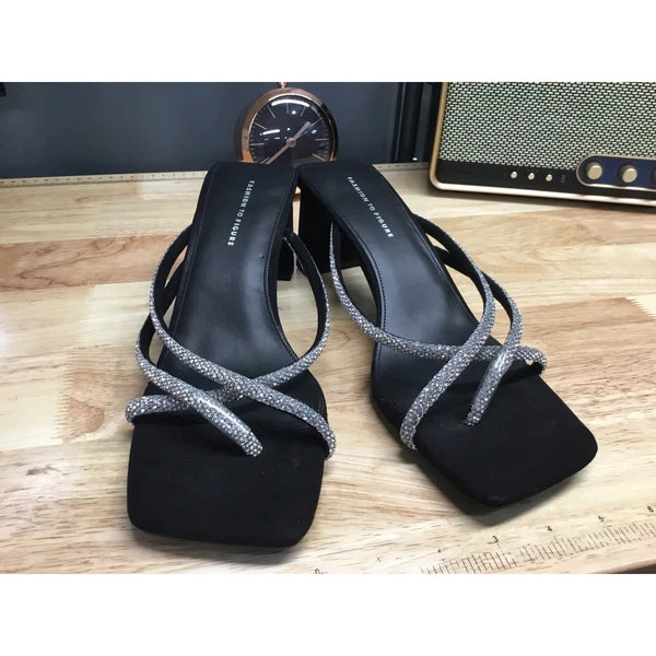 Fashion to Figure Nikita Wide Width Women's 10 W Silver Slip-On Dress Sandals