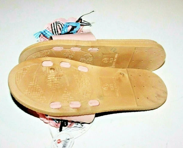 ! BABE Women's Slide Sandals Pink Flower Ribbon Tropical Flip-Flop Sz 6 NWT New