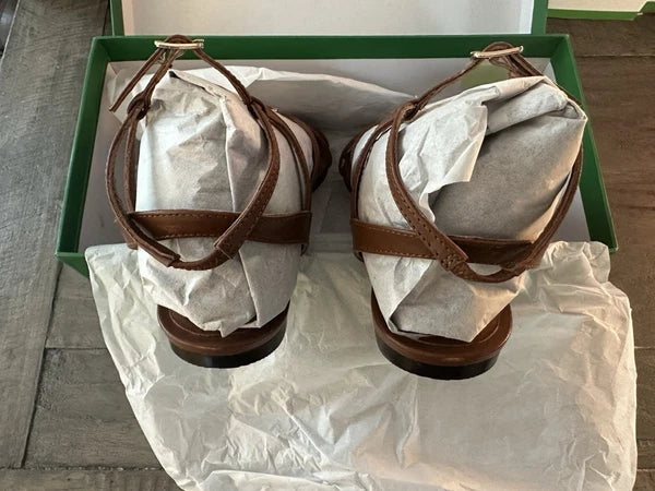 J. Crew Capri Buckle Strap Sandals US Women's Size 9M - Brown Color/ CH300 Style