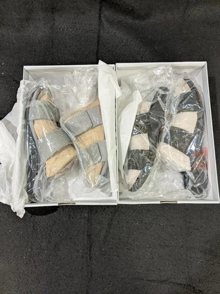 2 pair Abeo Barrie NIB Black/ Grey Tiny Stones Orthotic Sandals Sz 7.5