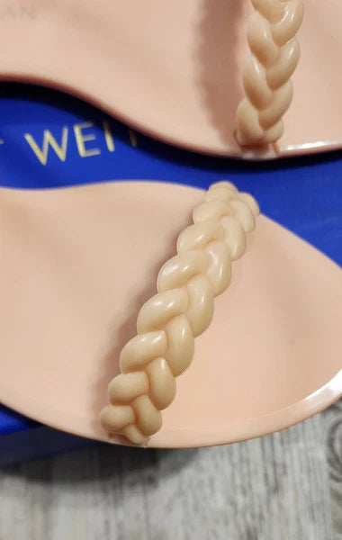 Stuart Weitzman Braida Sawyer Jelly Flat Slide Braided Sandals Size 8