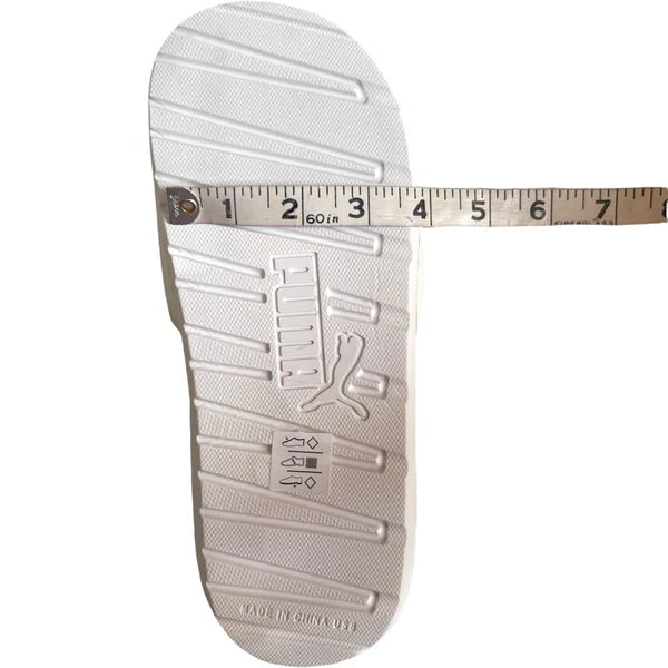 Women’s Slides Size 8 PUMA Cool Cat Sport Style: 371016 17 White Glow/Gold Rose