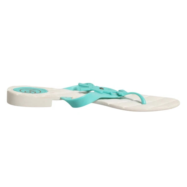 MYBRAND Shoes White Ink Green Rubber Logo Slippers Sandals EU38 / US7.5 100usd