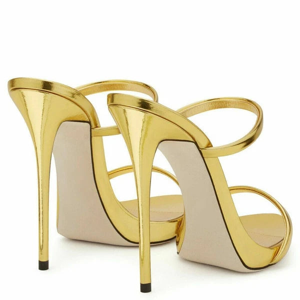 Women's High Heels Party Dress Slides Mules Summer Sandals Banquet Evening Shoes
