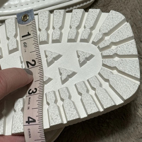 Sole Mates White SlipOnPlatform Wedge Flip Flop Thong Sandals Womens Sz 10- NEW