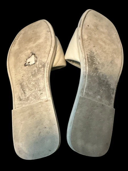 Tory Burch DOUBLE T SPORT Slides Sandals-Nappa Leather-Meadow Mist-Sz 6.5