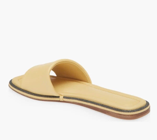 NEW BRUNELLO CUCINELLI Monili Trim Slide Sandal  Sz 7.5 US 37.5 EU $695