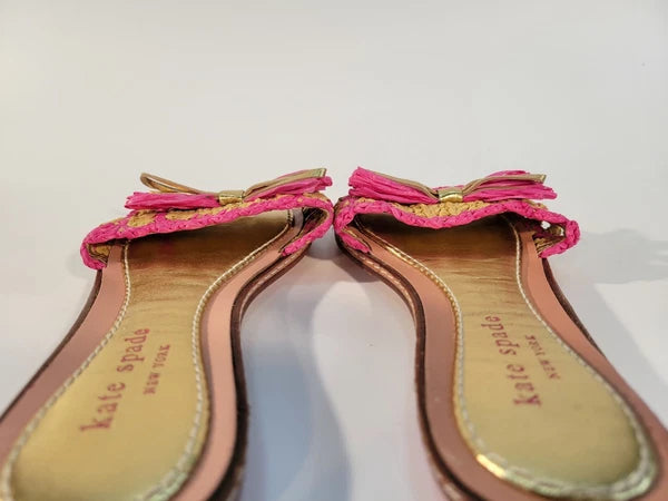 Kate Spade New York Amelia Slide Sandals Size Womens 5 Youth Girl 3.5Y Pink Gold