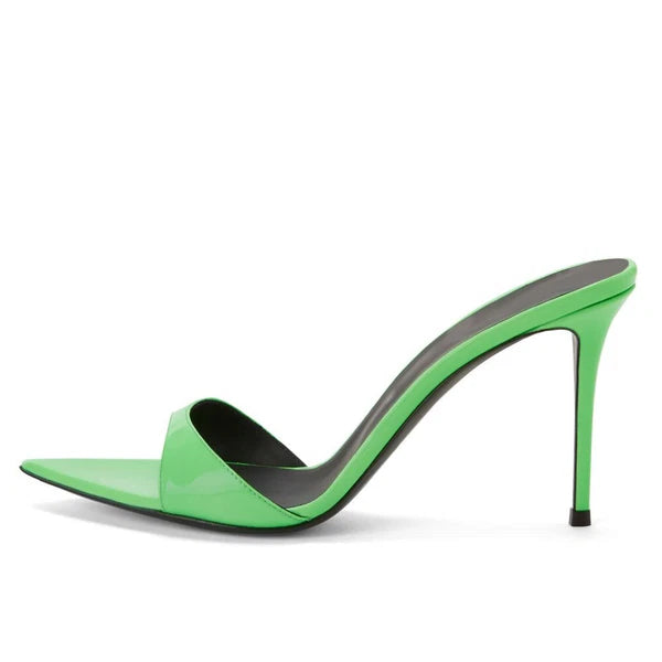 Womens Stiletto Dress Formal Banquet Evening Slippers Mules Slides Sandals Shoes