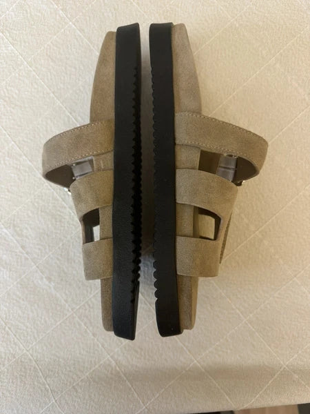 Steve Madden Mayven Suede Slide Sandals Taupe SIze 10