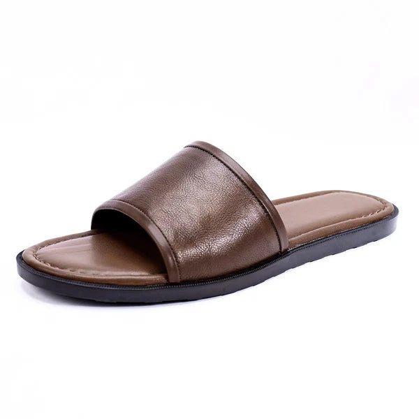 Roman Style Mens Open Toe Sandal Slippers Real Leather Flat Shoes Summer Outdoor