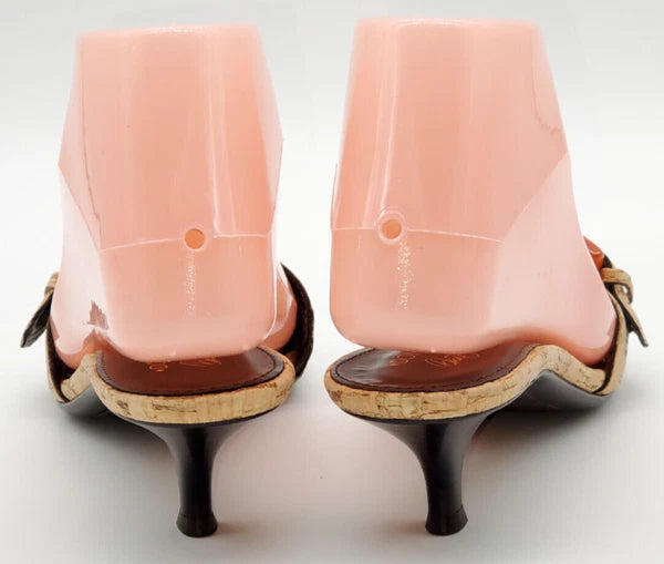 NWOB~Donald Pliner~Womens 6.5M~Cork Buckle Kitten Heel Sandles~MADE in ITALY
