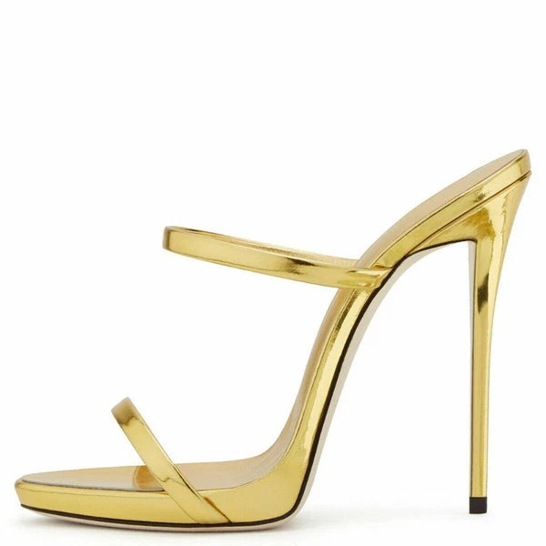 Women's High Heels Party Dress Slides Mules Summer Sandals Banquet Evening Shoes
