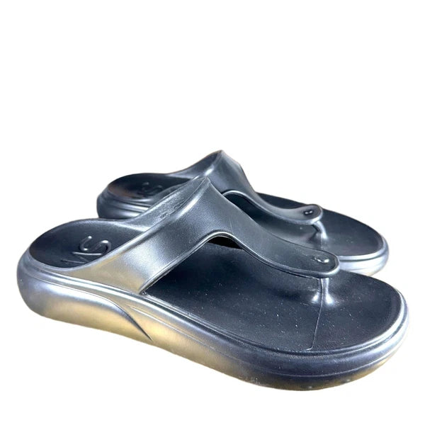 Stuart Weitzman Women T Strap Slide Sandal 9 Slide Minimalist Black Stuflex