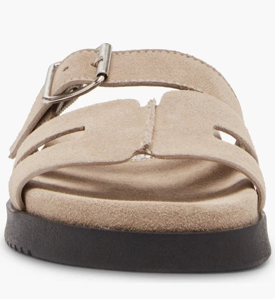 Steve Madden Mayven Suede Slide Sandals Taupe SIze 10