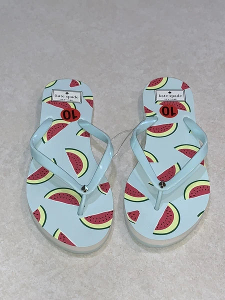 Kate Spade New York Watermelon Fiji Flip Flops Green Size 10 NEW