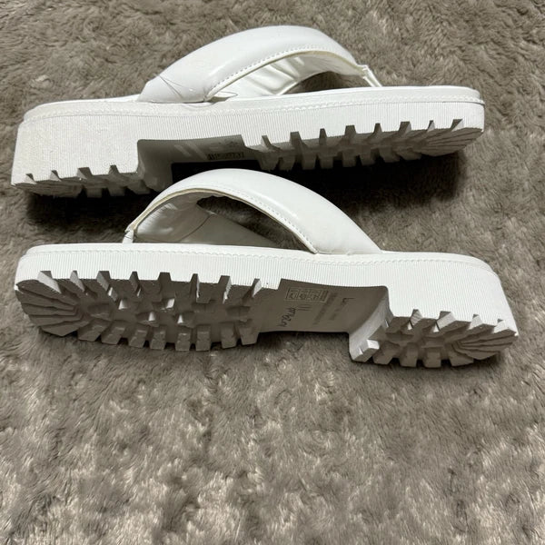 Sole Mates White SlipOnPlatform Wedge Flip Flop Thong Sandals Womens Sz 10- NEW
