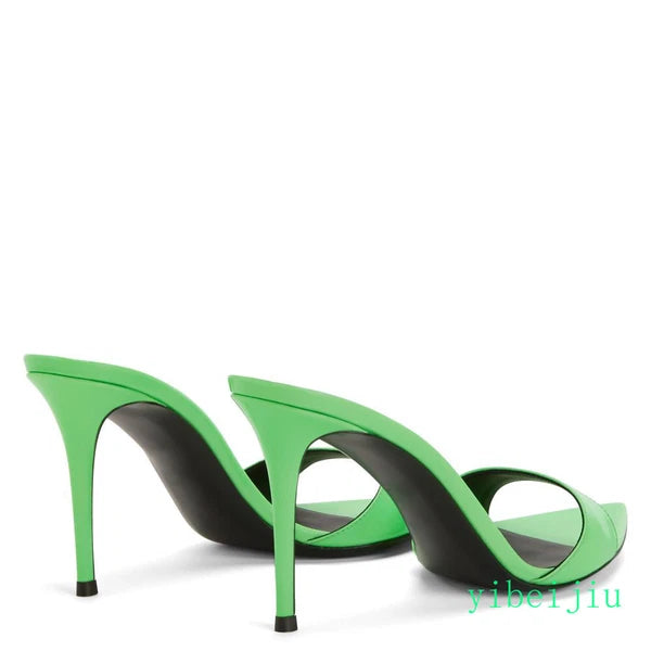 Womens Stiletto Dress Formal Banquet Evening Slippers Mules Slides Sandals Shoes