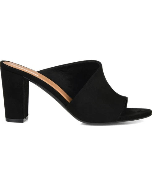 Journee Collection Women's Allea Sandals Faux Suede Block Heel Padded S584